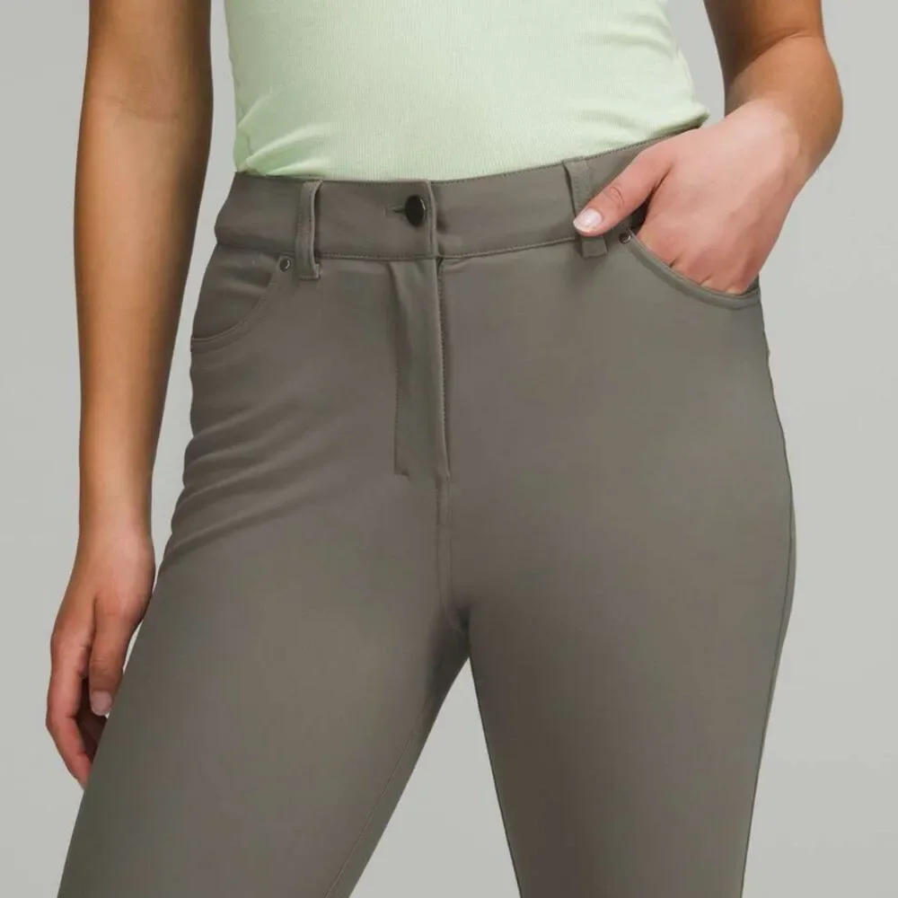 Lululemon City Sleek Slim-Fit 5 Pocket High-Rise Pant Full Length Grey Sage 28